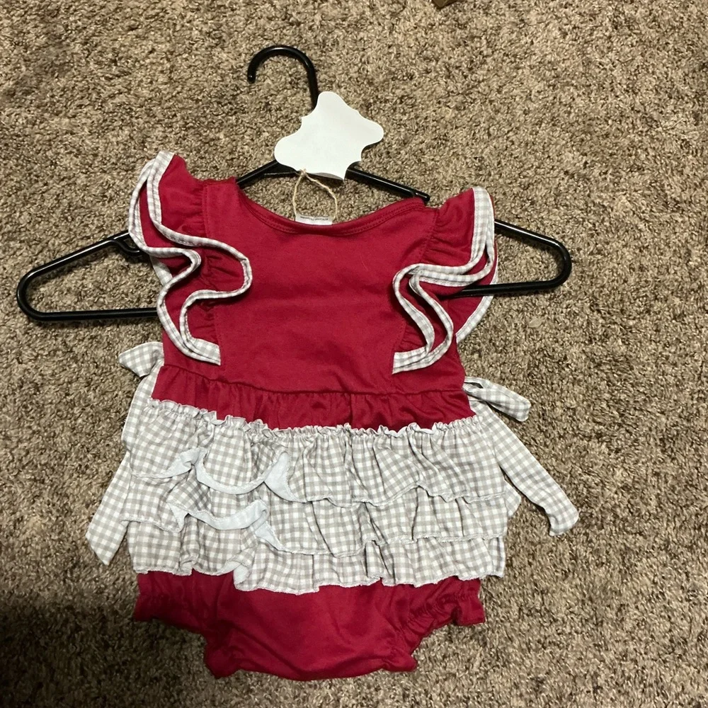 Red‎ Baby Romper with Elephant Design